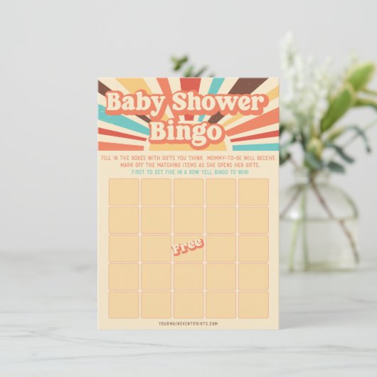 Hier kommen die Son Baby Shower Games Menükarte (Stehend Vorderseite)