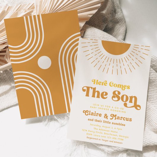 Hier kommen die Son Co-Ed Baby Duwer Einladungen