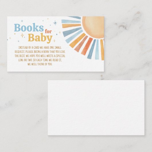 Hier kommen die Sonnenschein Baby Shower Books für Begleitkarte (Vorne/Hinten)