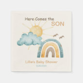 Hier kommen die Teller der Son Baby-Dusche Serviette (Vorderseite)