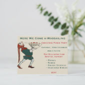 Hier kommen wir ein Wassailing Vintage Weihnachts- Postkarte (Stehend Vorderseite)