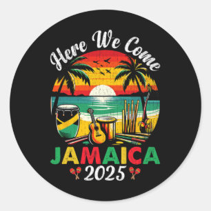 Hier kommen wir Jamaica 2025 Girls Trip Family Som Runder Aufkleber