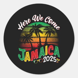 Hier kommen wir Jamaica 2025 Girls Trip Family Som Runder Aufkleber