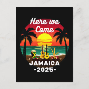 Hier kommen wir Jamaika 2025 Mädchen Reise Familie Postkarte