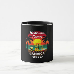 Hier kommen wir Jamaika 2025 Mädchen Reise Familie Tasse