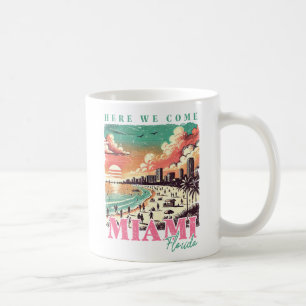 Hier kommen wir Miami Florida - Vintag Miami Beach Kaffeetasse