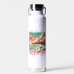Hier kommen wir Miami Florida – Vintage Miami Beac Trinkflasche