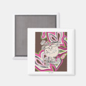 Hier kommt Ärger | Neon Background Magnet (Vorderseite/Rückseite)