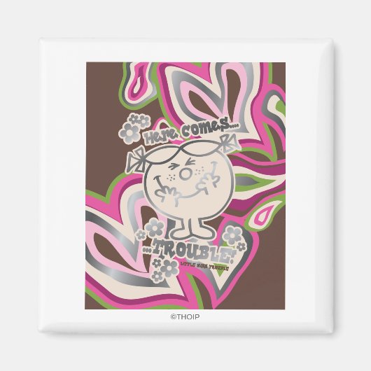 Hier kommt Ärger | Neon Background Magnet (Vorne)