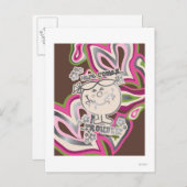 Hier kommt Ärger | Neon Background Postkarte (Vorne/Hinten)