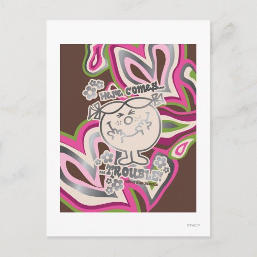 Hier kommt Ärger | Neon Background Postkarte (Vorderseite)