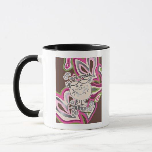 Hier kommt Ärger | Neon Background Tasse (Links)