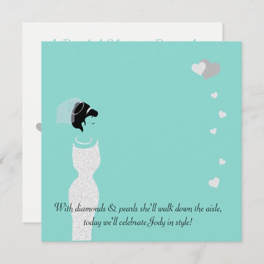 Hier kommt das Bridal Celebration Tiara Party Einladung (Vorne/Hinten)