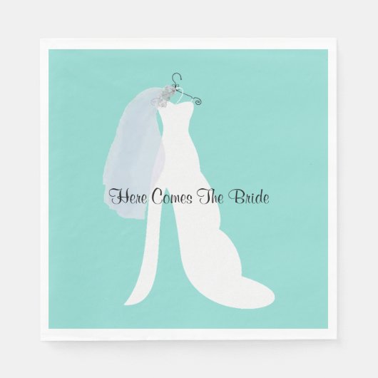 Hier kommt das Bride Brautparty Party Serviette (Vorderseite)