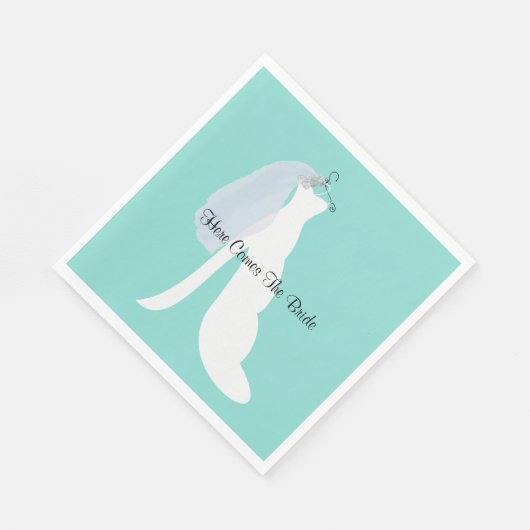 Hier kommt das Bride Brautparty Party Serviette (Ecke)