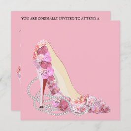 Hier kommt das Bride Pink & Blume Diamonds Party Einladung