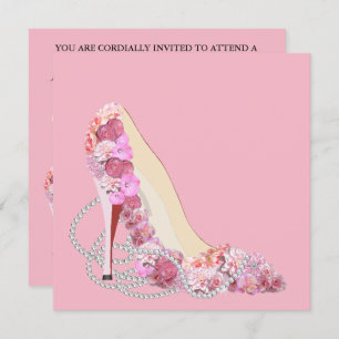 Hier kommt das Bride Pink & Blume Diamonds Party Einladung