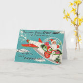 Hier kommt das Raumschiff des Weihnachtsmanns Karte (Gelbe Blume)