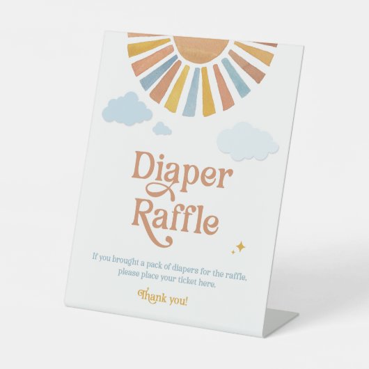 Hier kommt das Son - 8x10 Diaper Raffle Sign Sockelschild (Vorderseite)