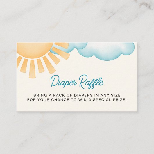 Hier kommt das Son Baby Boy Diaper Raffle Begleitkarte (Vorderseite)