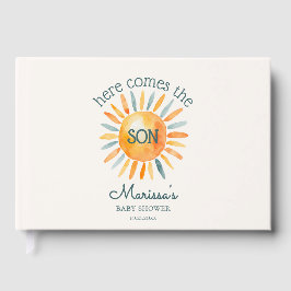 Hier kommt das Son Baby Boy Shower Guest Book Gästebuch