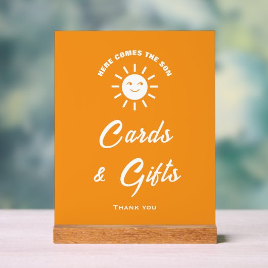 Hier kommt das Son Baby Duschkarten & Geschenkzeic Acrylschild (Neutral)