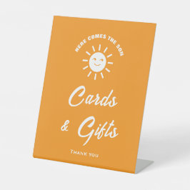 Hier kommt das Son Baby Duschkarten & Geschenkzeic Sockelschild