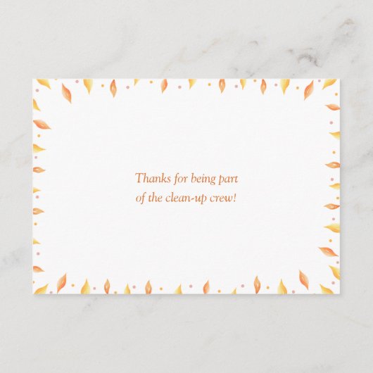 Hier kommt das Son Baby Duwer Diaper Raffle Begleitkarte (Rückseite)