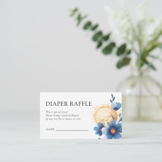 Hier kommt das Son Baby Duwer Diaper Raffle Begleitkarte (Stehend Vorderseite)