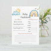 Hier kommt das Son Baby Predictions Spiel Einladung (Stehend Vorderseite)