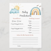 Hier kommt das Son Baby Predictions Spiel Einladung (Vorderseite)