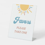 Hier kommt das Son Baby Shower Lieblingszeichen Sockelschild (Vorderseite)