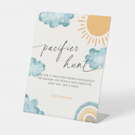 Hier kommt das Son Baby Shower Schnuller Hunt Game Sockelschild