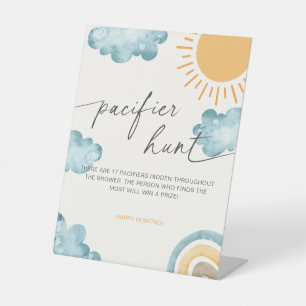 Hier kommt das Son Baby Shower Schnuller Hunt Game Sockelschild