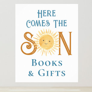 Hier kommt das Son-Bücher und das Geschenk-Baby-Du Poster