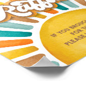 Hier kommt das Son Diaper Raffle Baby Duschzeichen Poster (Ecke)