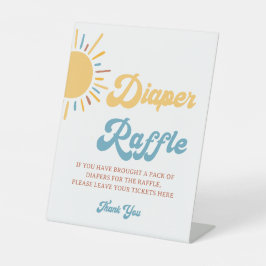 Hier kommt das Son Diaper Raffle-Zeichen Sockelschild