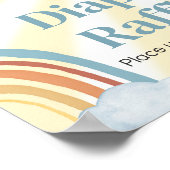 Hier kommt das Son Retro Baby Duschdusche Windeln  Poster (Ecke)