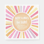 Hier kommt das Sonnenmädchen, das die Sonne duscht Serviette (Vorderseite)