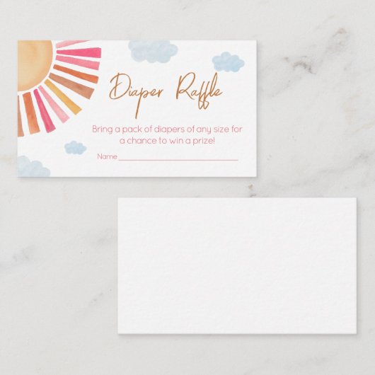 Hier kommt das Sonnenmädchen-Windschutzturm-Windel Begleitkarte (Vorne/Hinten)