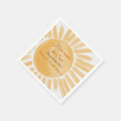 Hier kommt das Sun Ray Yellow Brautparty Serviette (Ecke)