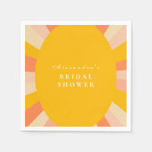 Hier kommt das Sun Retro Brautparty Serviette (Vorderseite)