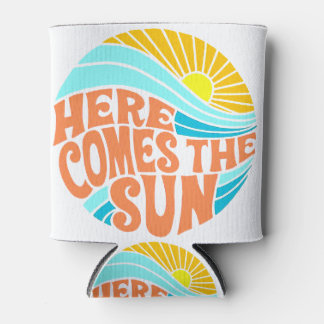 Hier kommt das Sun T-Shirt, Retro Style, Hippie St Dosenkühler