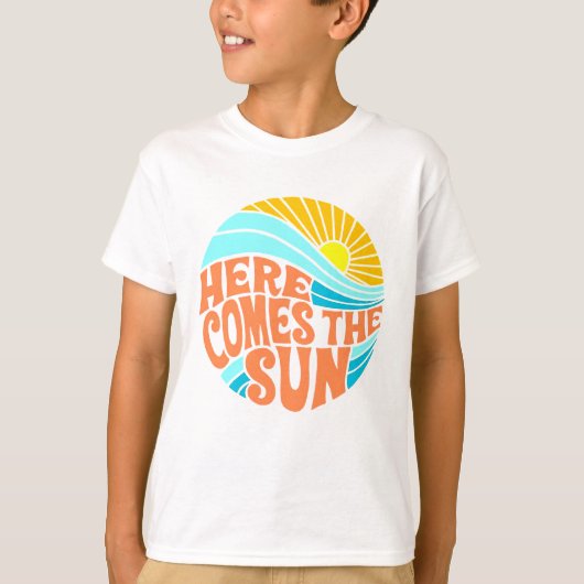 Hier kommt das Sun T-Shirt, Retro Style, Hippie St T-Shirt (Vorderseite)