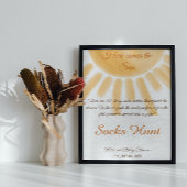 Hier kommt das Sunshine Baby Shower Sock Hunt Fun Poster