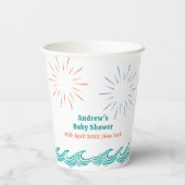 Hier kommt der Beach Summer mit der Son Baby Dusch Pappbecher (Rückseite)