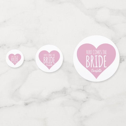 Hier kommt der Brautparty-Tisch Confetti Konfetti (Rückseiten)