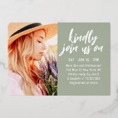 Hier kommt der Bride Fun Cocktail Save the Date Folieneinladung (Rückseite)