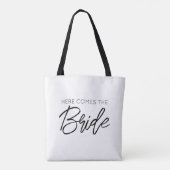 HIER KOMMT DER BRIDE Wedding Bachelorette Fun Tasche (Rückseite)
