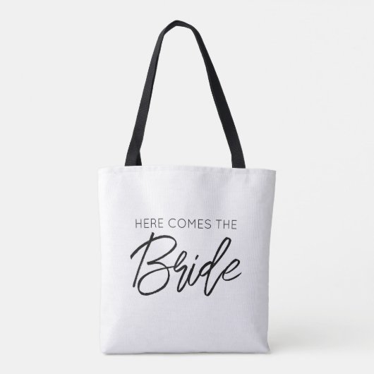 HIER KOMMT DER BRIDE Wedding Bachelorette Fun Tasche (Rückseite)